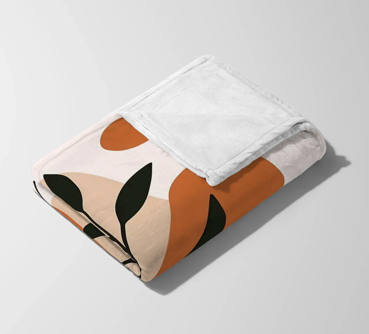Minimalist Botanical Art with Abstract Shapes fleece blanket by Damion Francis