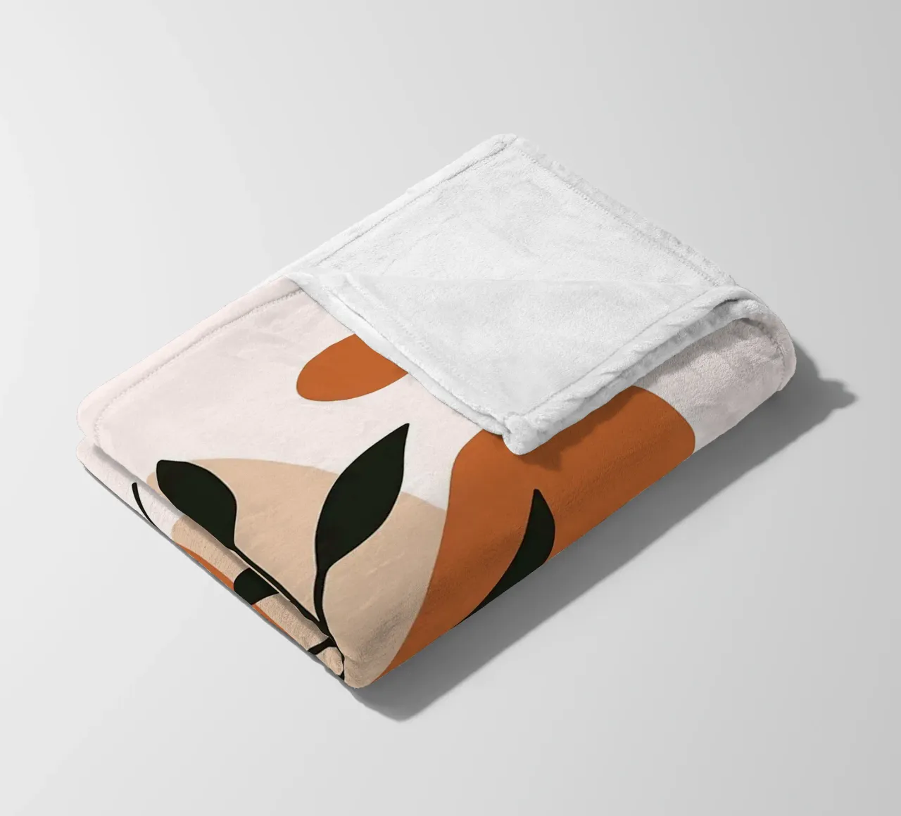 Minimalist Botanical Art with Abstract Shapes fleece blanket by Damion Francis