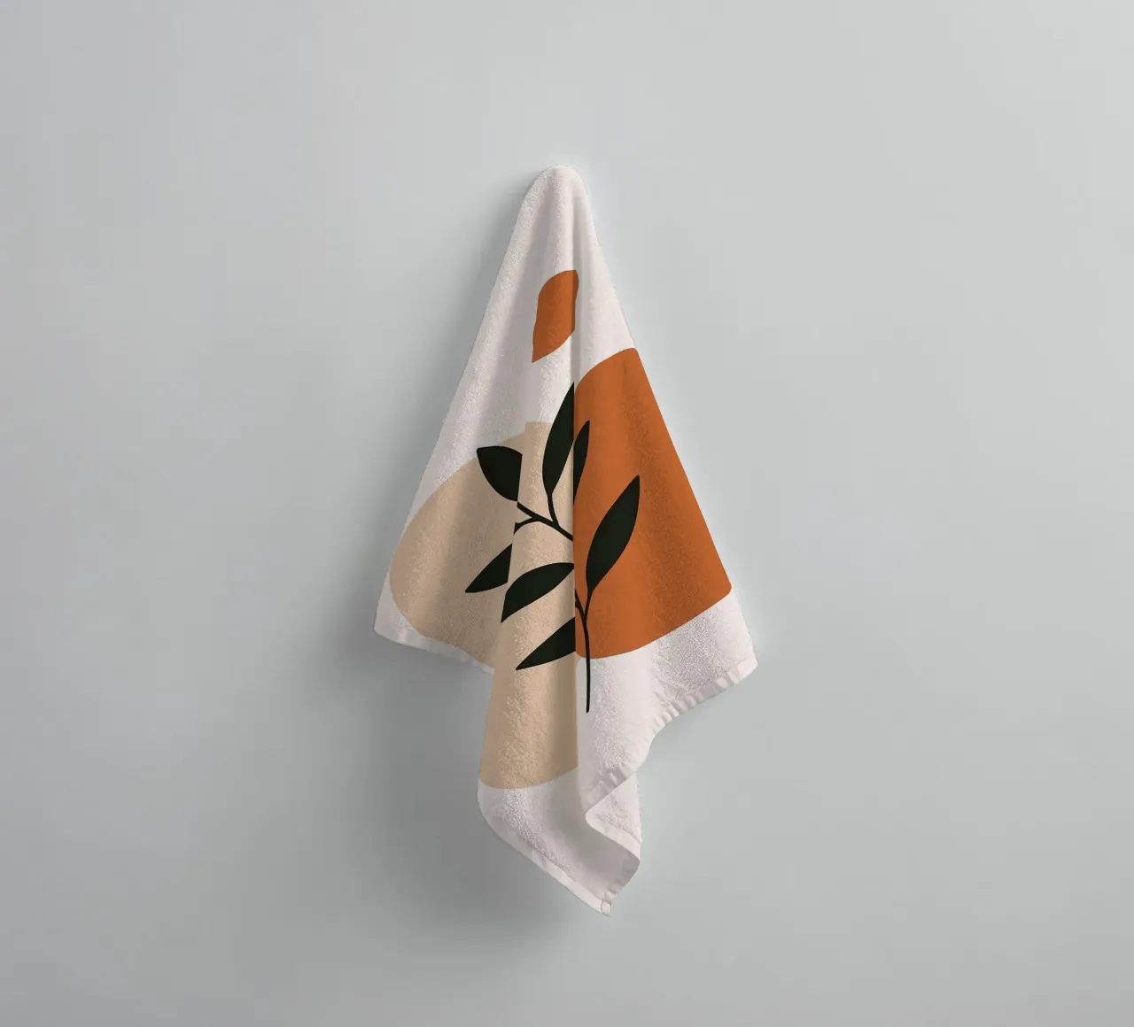 Minimalist Botanical Art with Abstract Shapes towel by Damion Francis