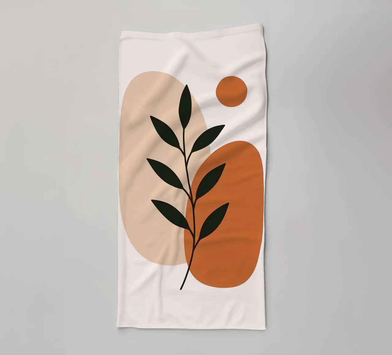Minimalist Botanical Art with Abstract Shapes towel by Damion Francis