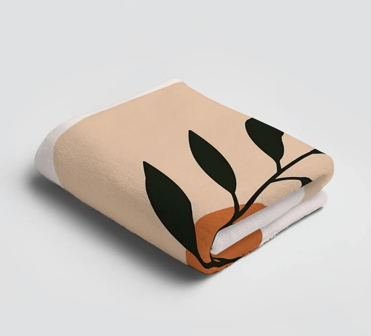 Minimalist Botanical Art with Abstract Shapes towel by Damion Francis