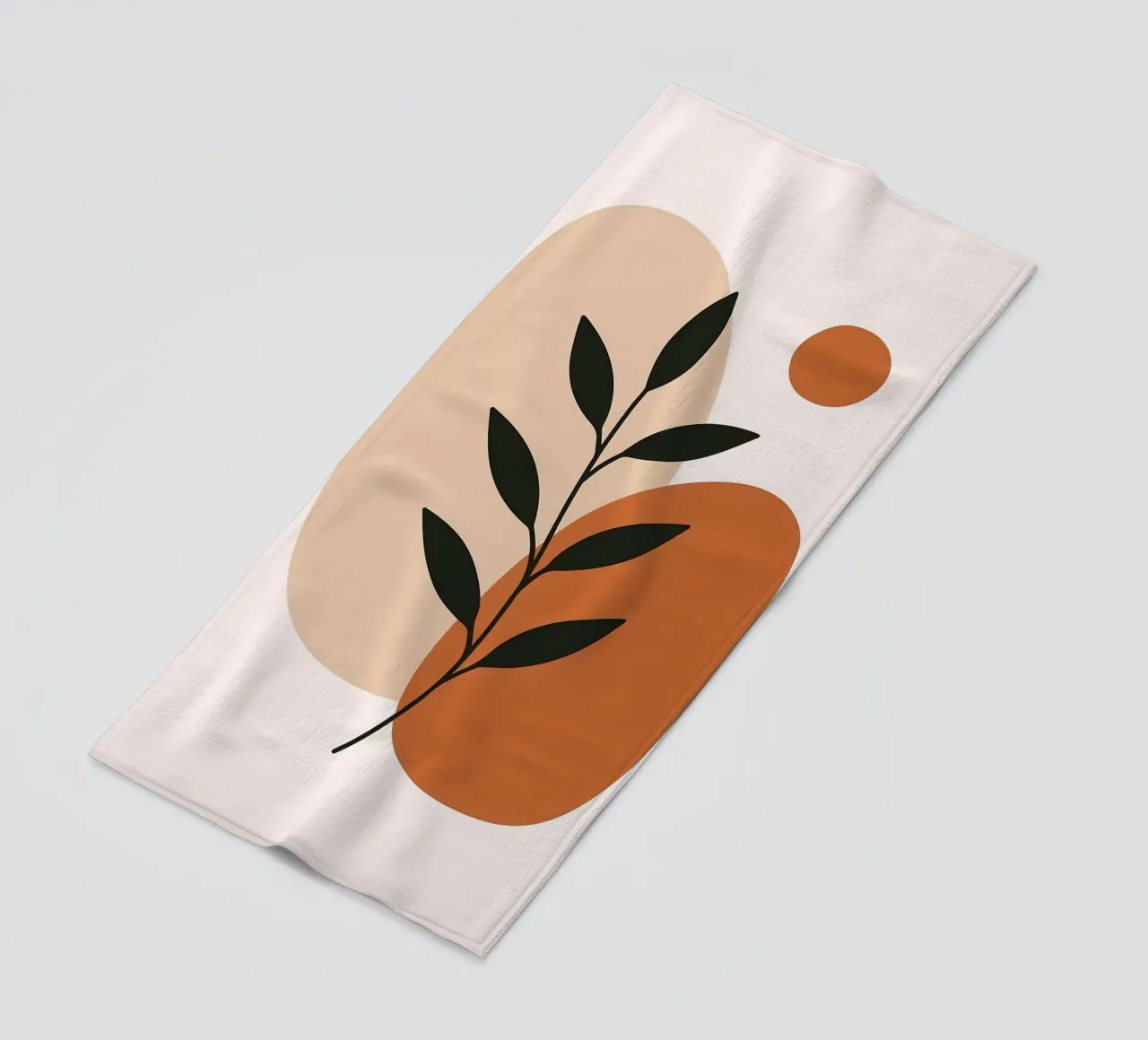 Minimalist Botanical Art with Abstract Shapes beach towel by Damion Francis