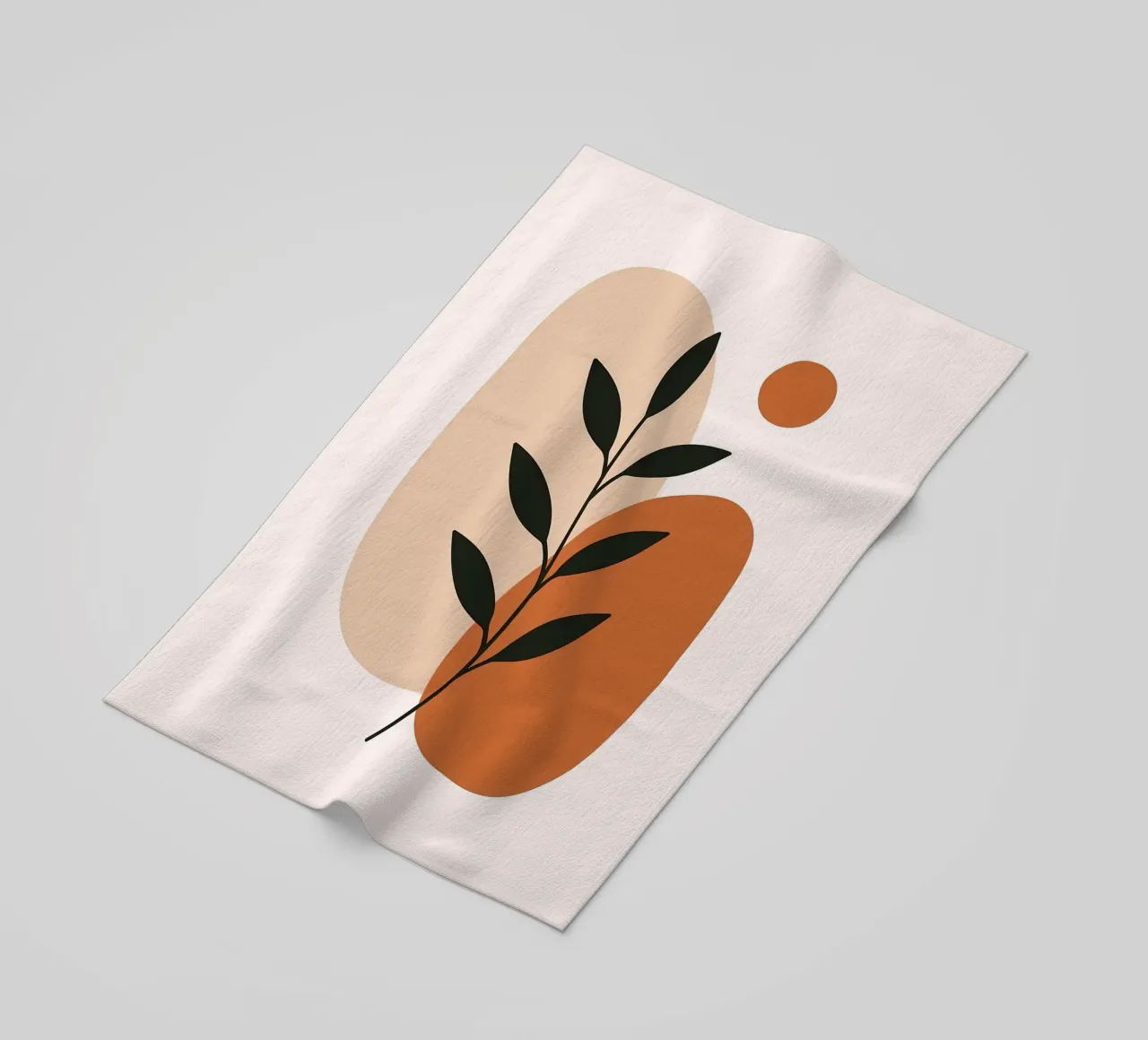 Minimalist Botanical Art with Abstract Shapes beach towel by Damion Francis