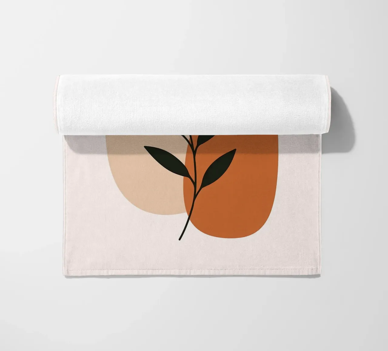 Minimalist Botanical Art with Abstract Shapes beach towel by Damion Francis