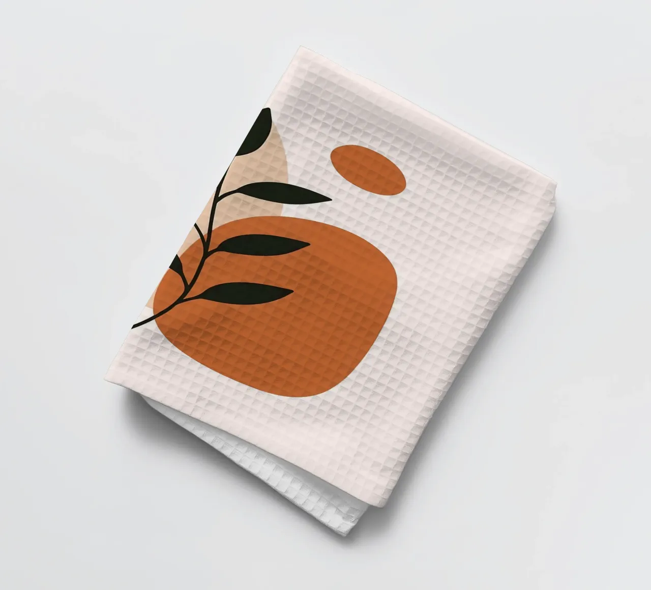 Minimalist Botanical Art with Abstract Shapes tea towel by Damion Francis