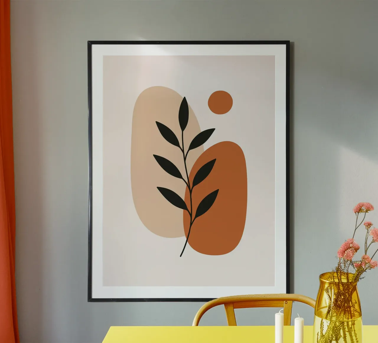 Minimalist Botanical Art with Abstract Shapes hahnemühle by Damion Francis