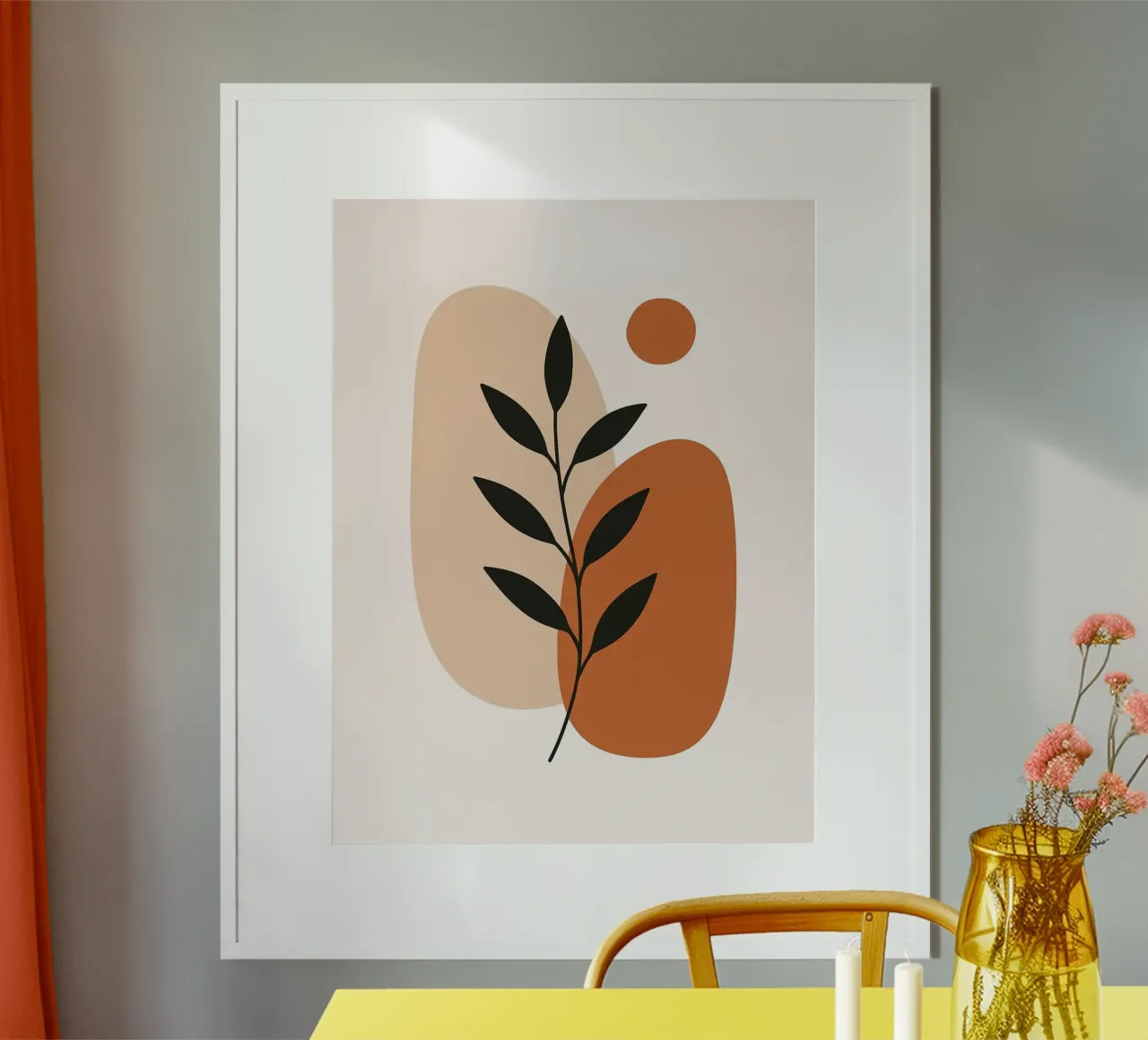 Minimalist Botanical Art with Abstract Shapes hahnemühle by Damion Francis