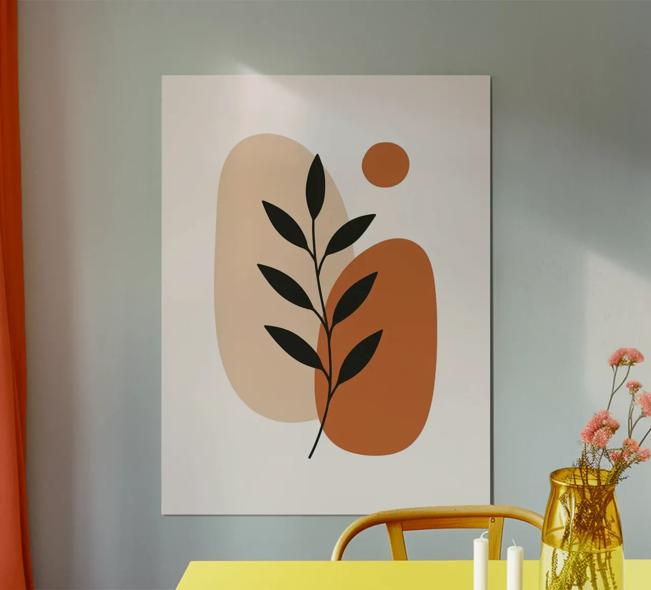 Minimalist Botanical Art with Abstract Shapes hahnemühle by Damion Francis