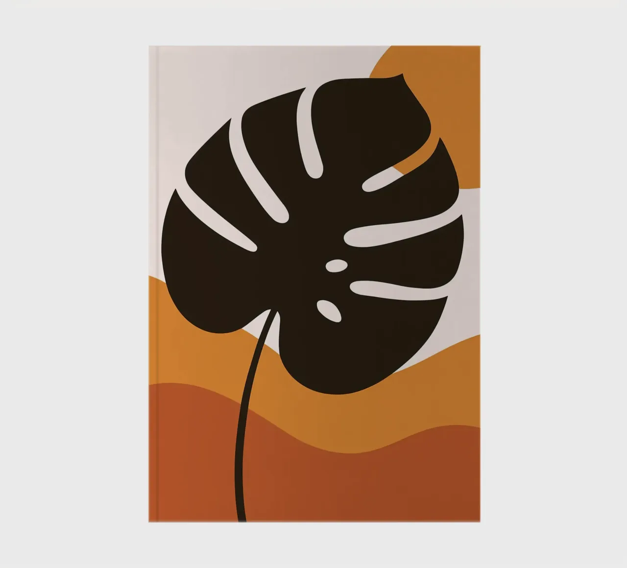 Minimalist Monstera Leaf Art Print notebook by Damion Francis