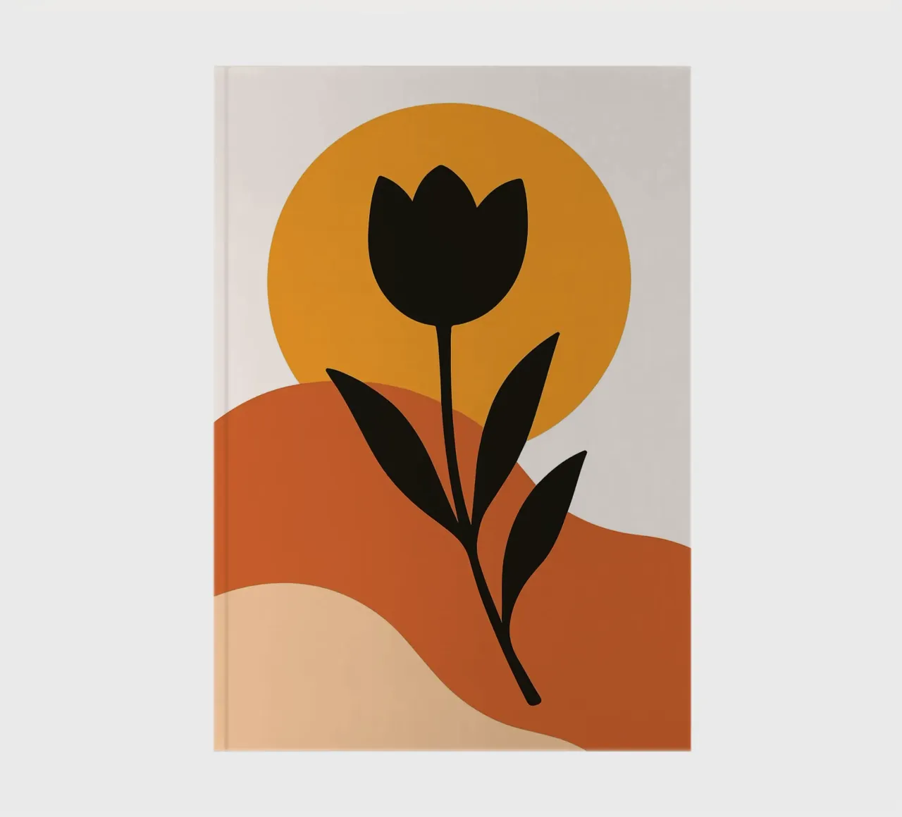 Minimalist Floral Art with Abstract Shapes notebook by Damion Francis
