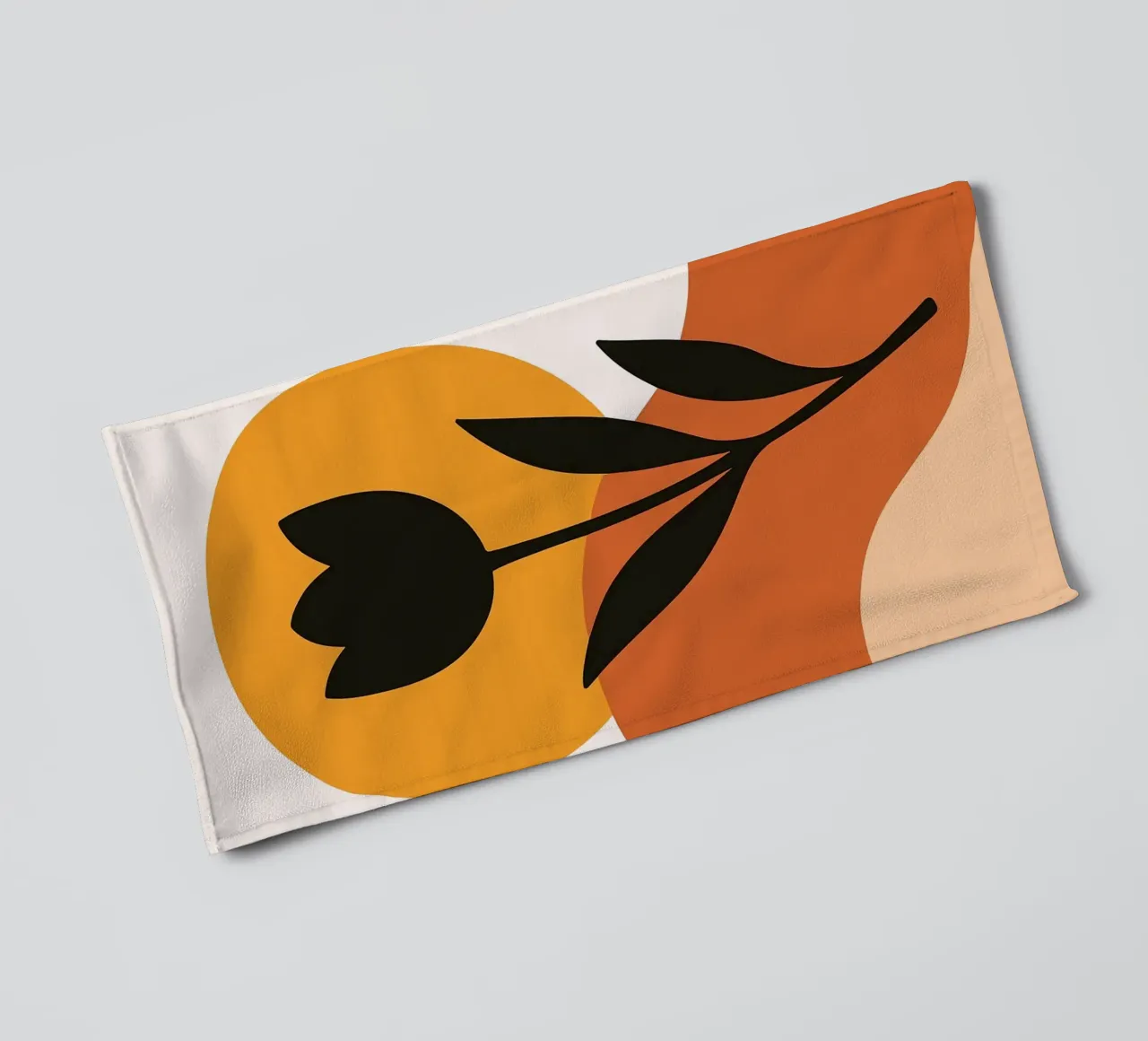 Minimalist Floral Art with Abstract Shapes towel by Damion Francis