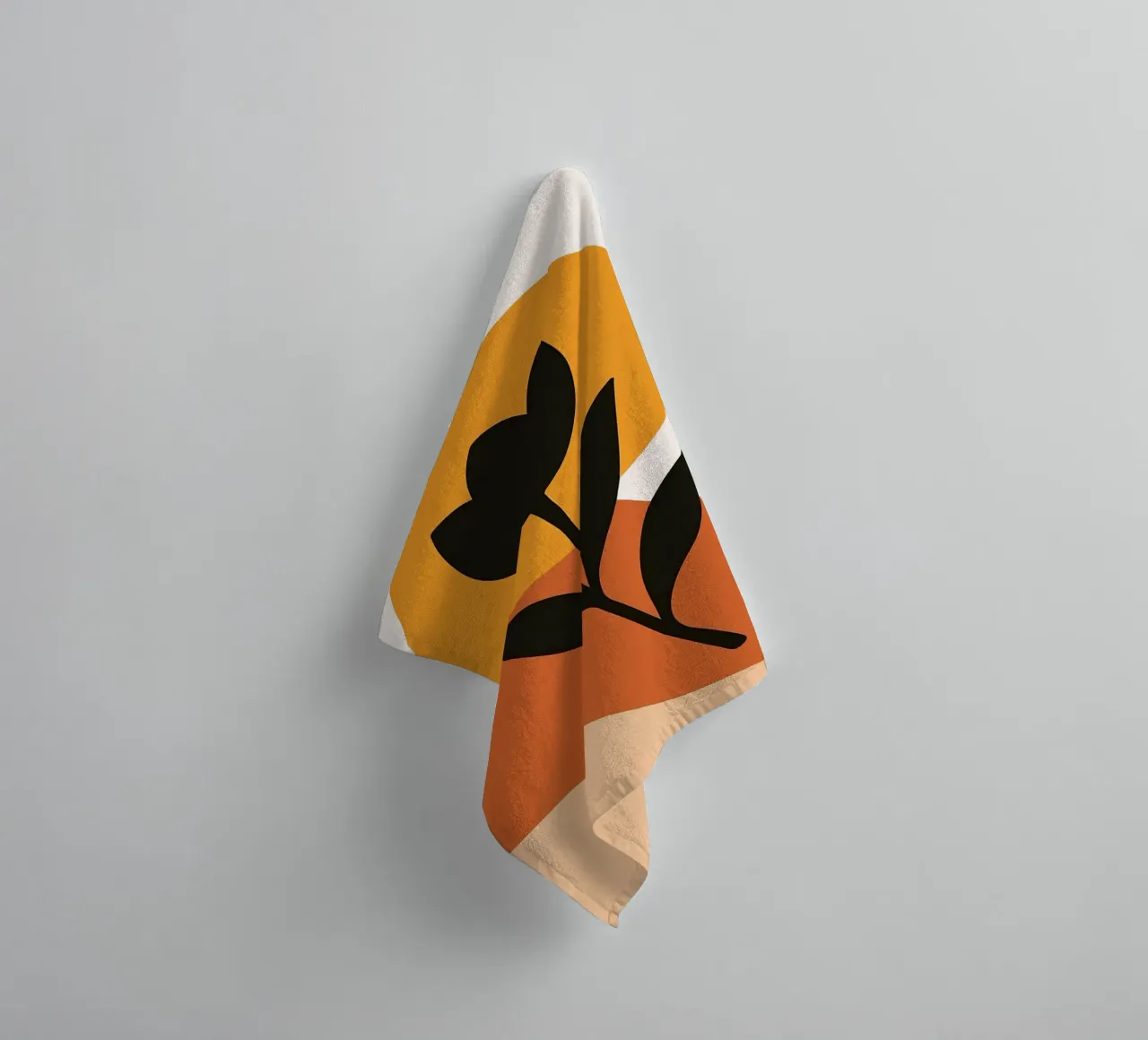 Minimalist Floral Art with Abstract Shapes towel by Damion Francis