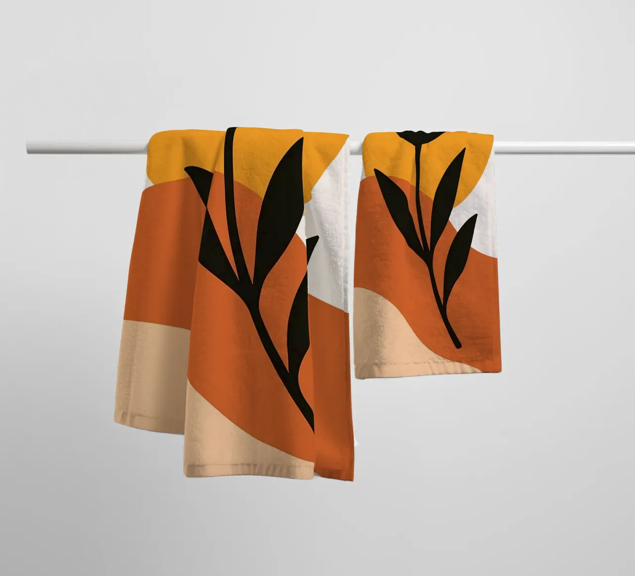 Arte floreale minimalista con forme astratte asciugamano da bagno da Damion Francis