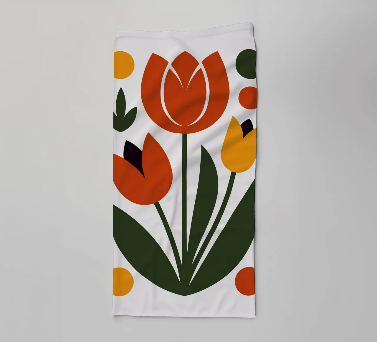 Abstracte bloemenprint badhanddoek van Damion Francis