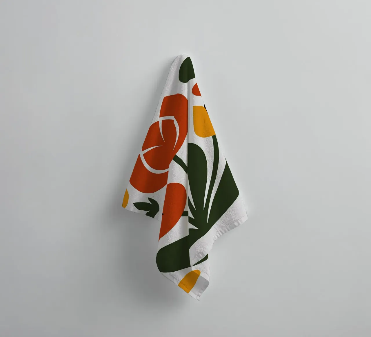 Abstracte bloemenprint badhanddoek van Damion Francis