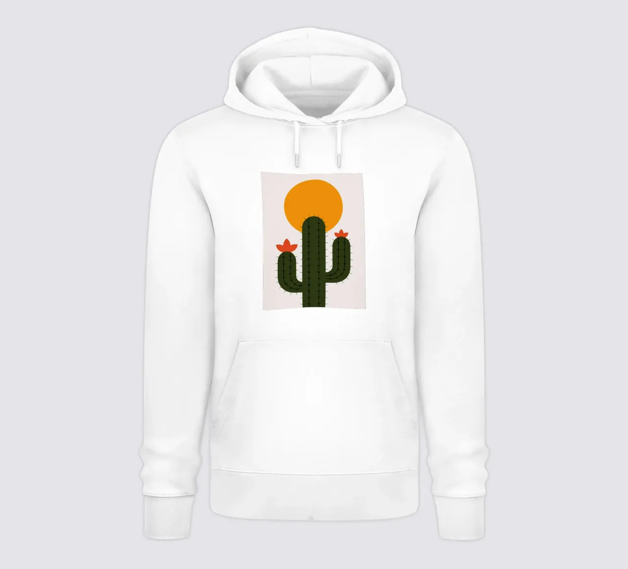 Cactus minimalista con sole felpa con cappuccio da Damion Francis