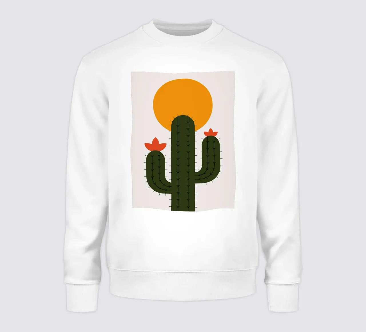 Cactus minimalista con sole felpa da Damion Francis