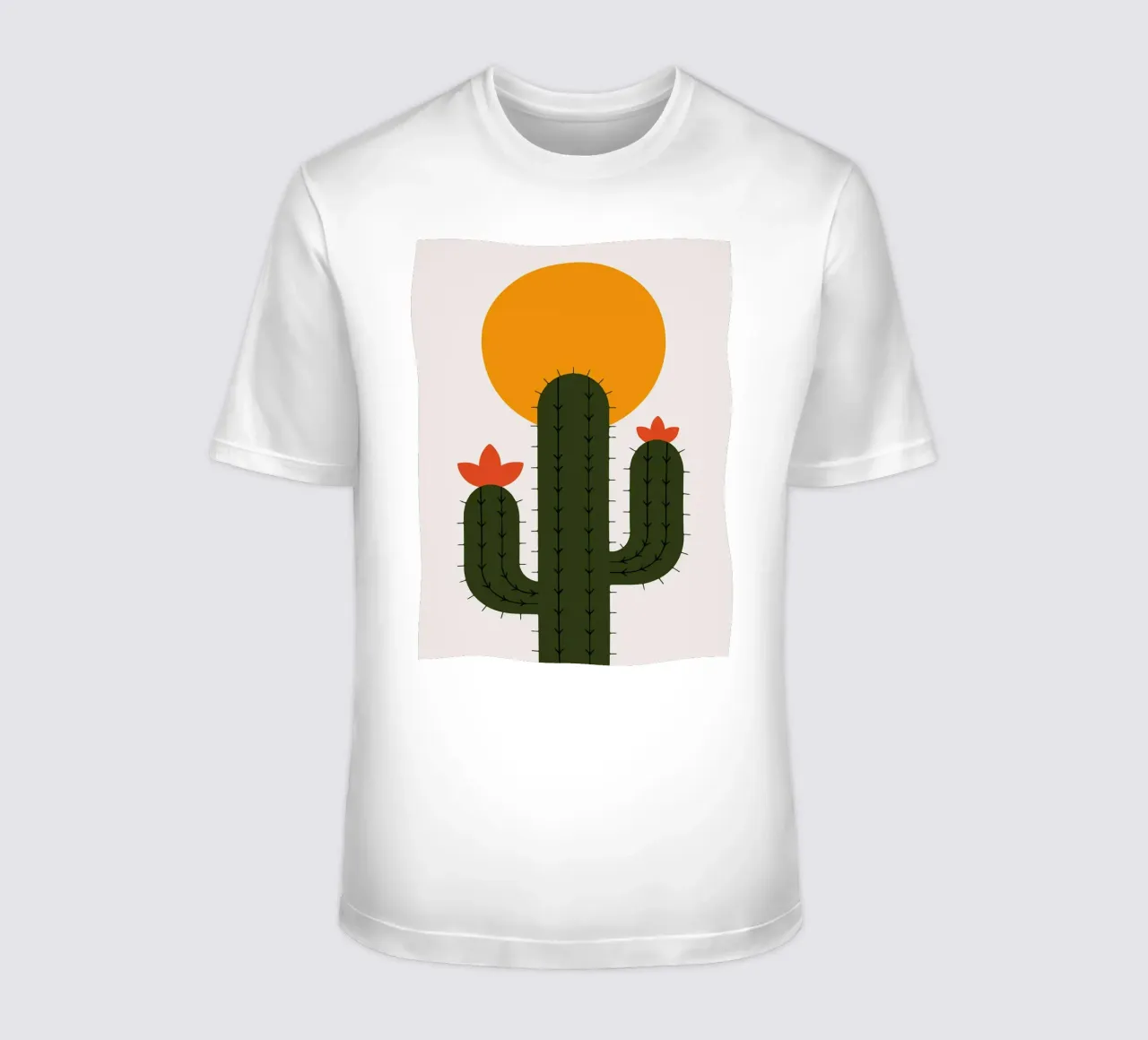 Cactus minimalista con sole t-shirt da Damion Francis