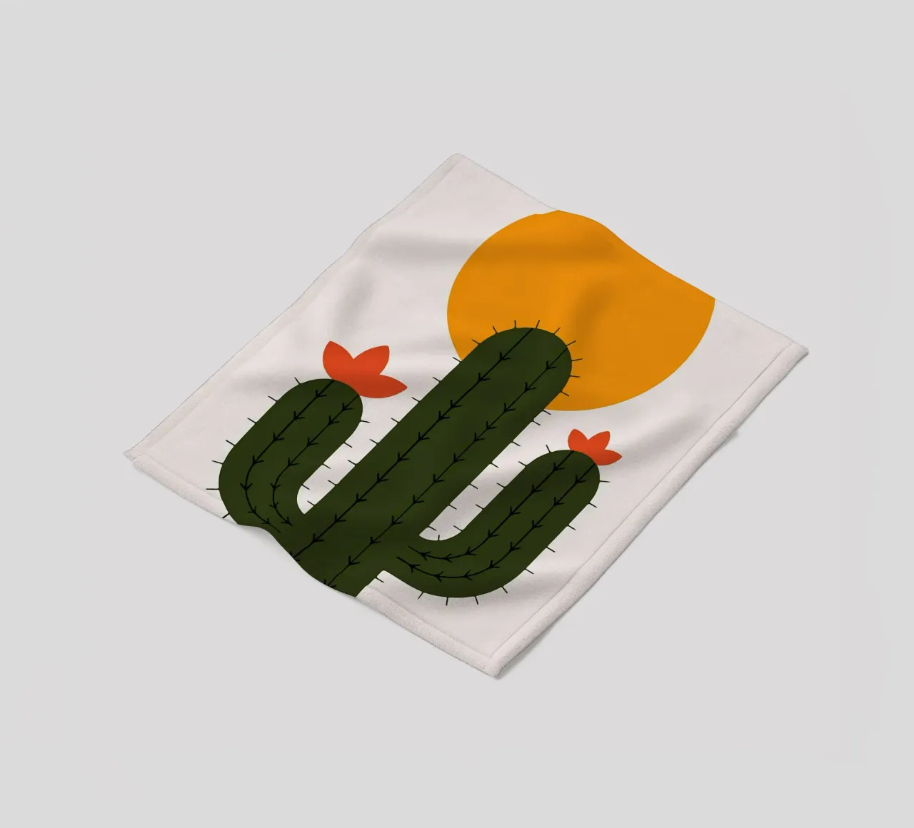 Cactus minimalista con sole coperta in pile da Damion Francis