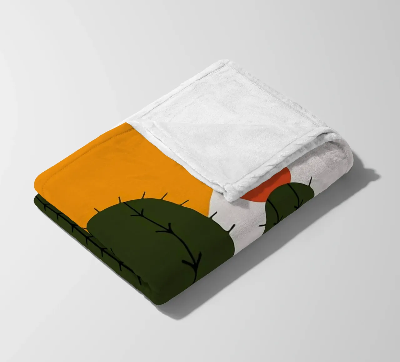 Cactus minimalista con sole coperta in pile da Damion Francis