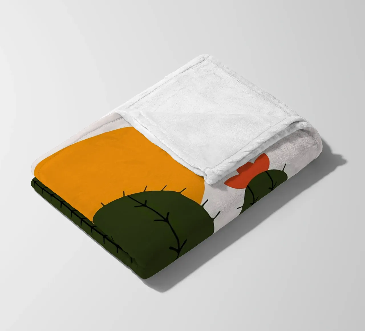 Cactus minimalista con sole coperta in pile da Damion Francis