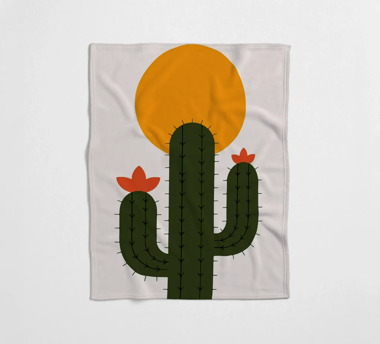 Cactus minimalista con sole coperta in pile da Damion Francis