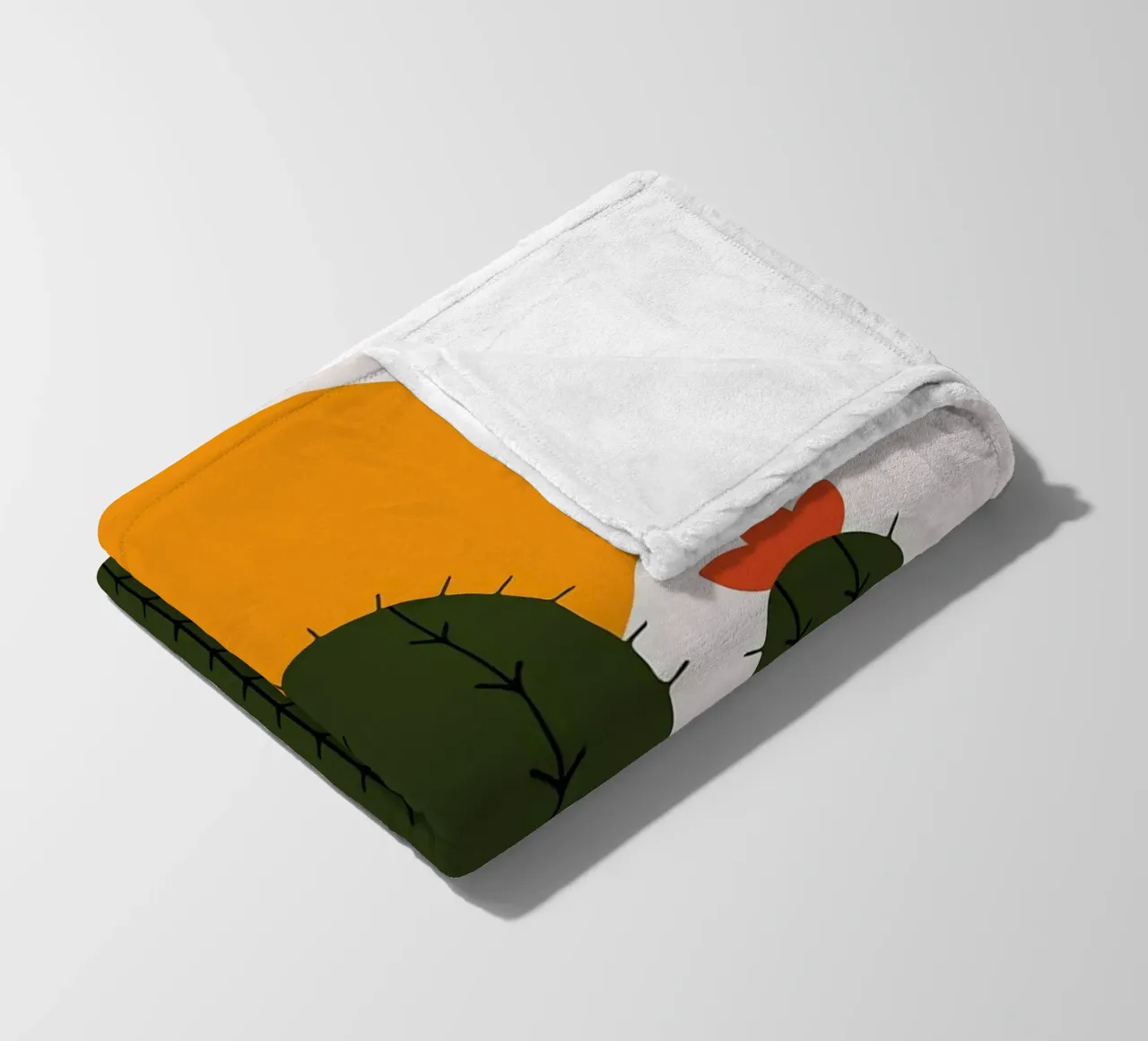 Cactus minimalista con sole coperta in pile da Damion Francis