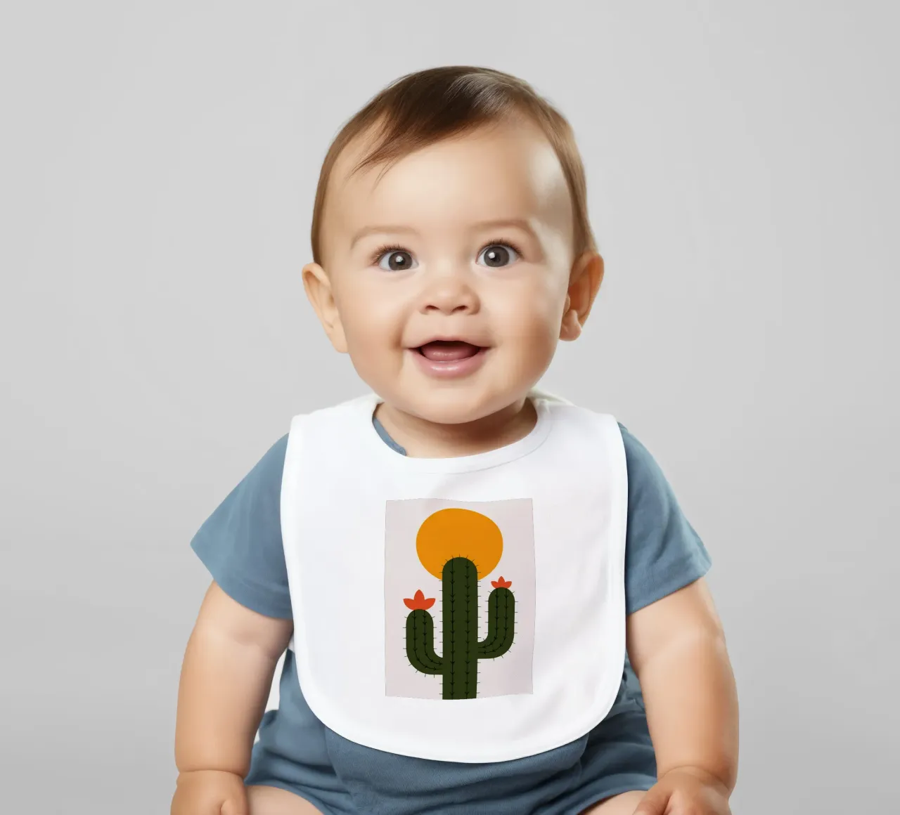 Cactus minimalista con sole bavaglino da Damion Francis
