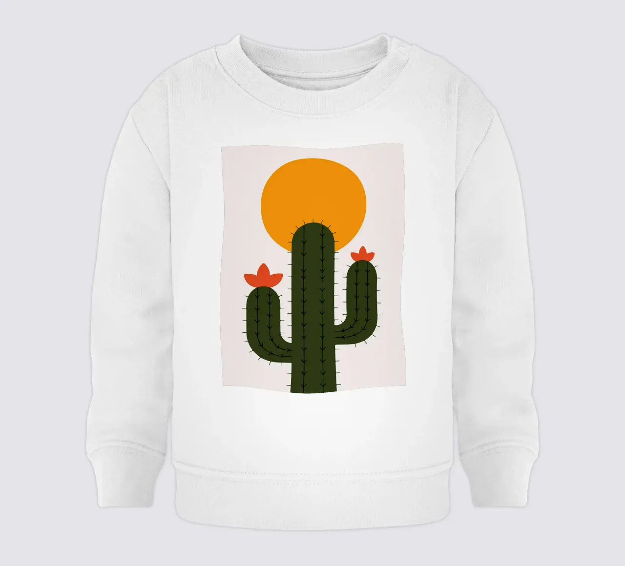 Cactus minimalista con sole felpa neonato da Damion Francis