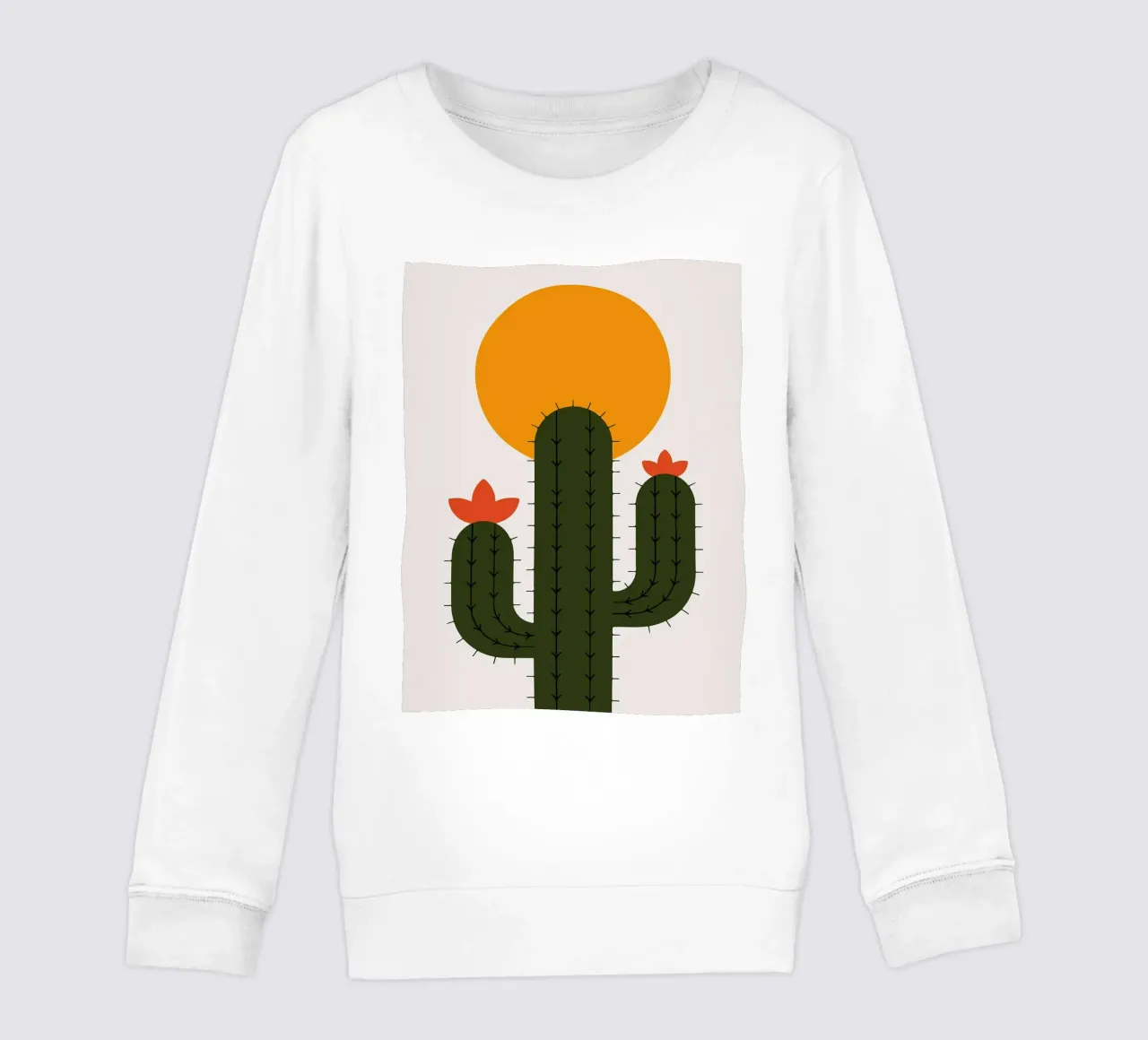 Cactus minimalista con sole felpa bambino da Damion Francis