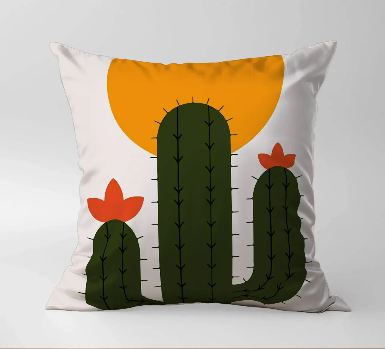 Cactus minimalista con sole cuscino da Damion Francis