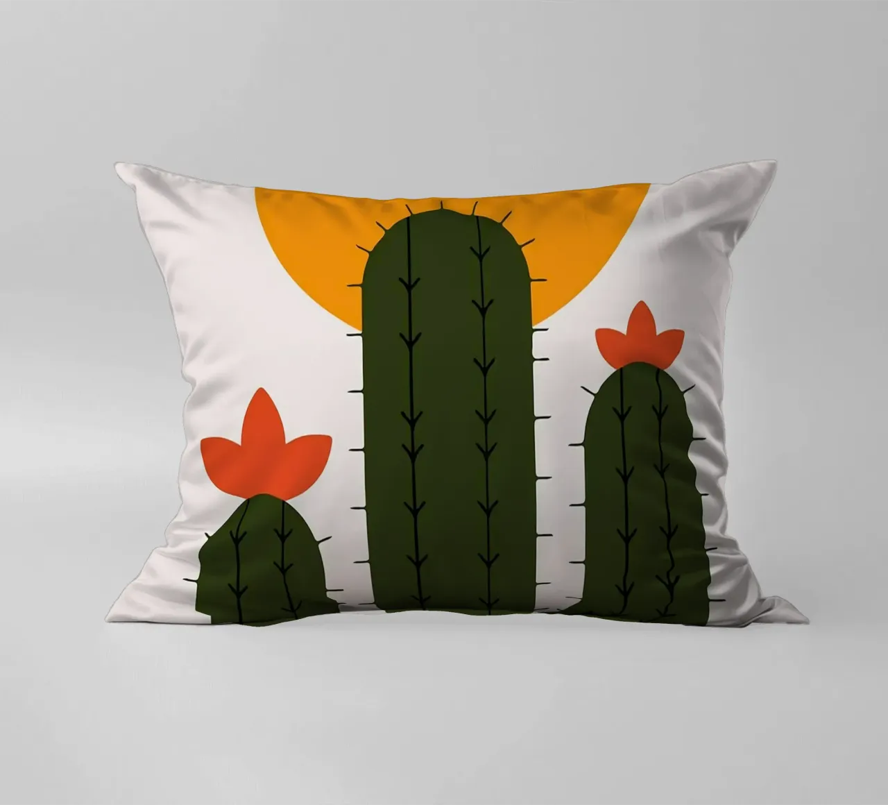 Cactus minimalista con sole cuscino da Damion Francis