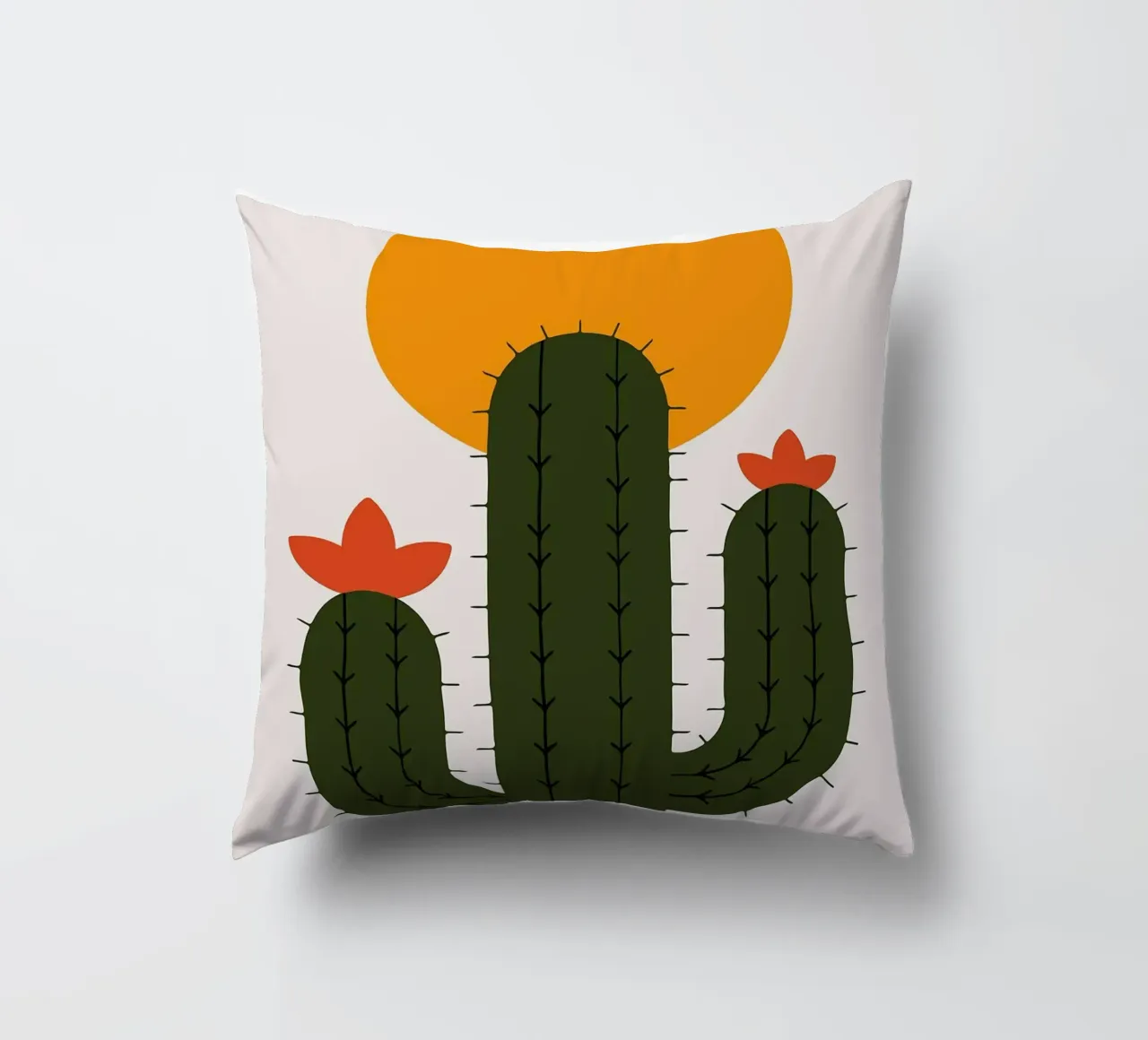 Cactus minimalista con sole cuscino da Damion Francis
