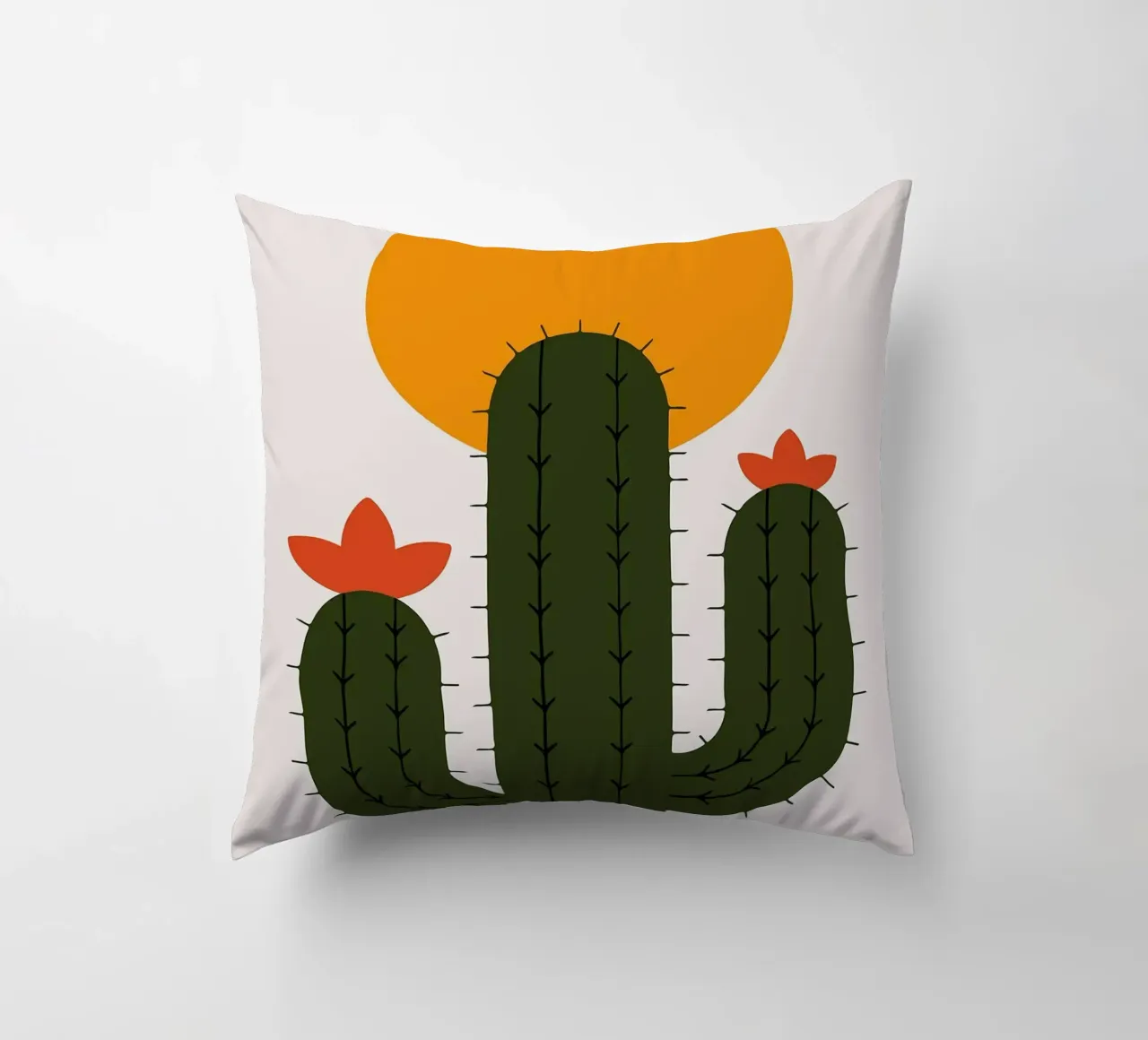 Cactus minimalista con sole cuscino da Damion Francis