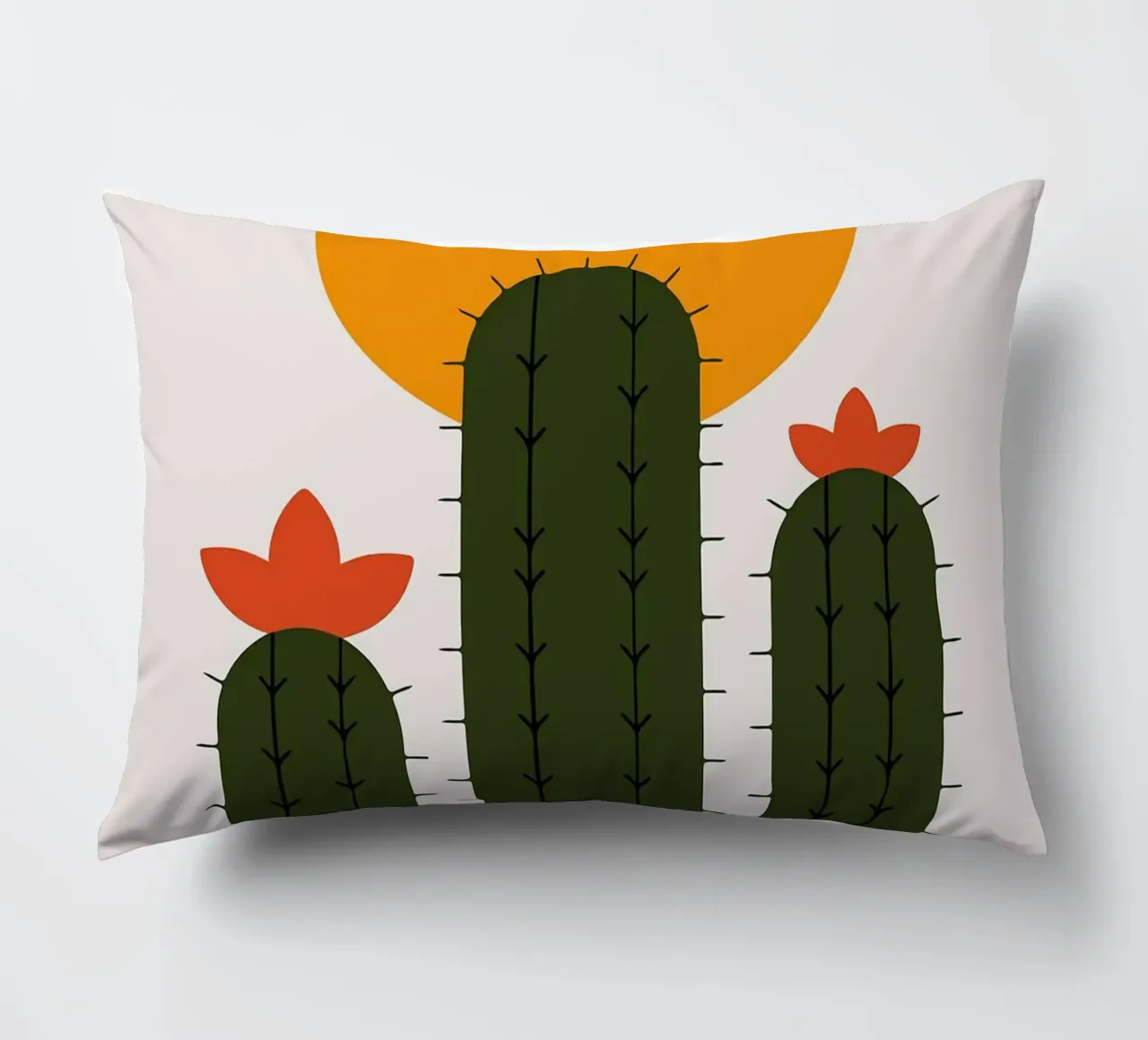 Cactus minimalista con sole cuscino da Damion Francis