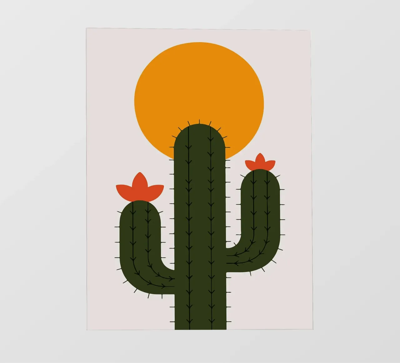 Cactus minimalista con sole pellicola backlit da Damion Francis