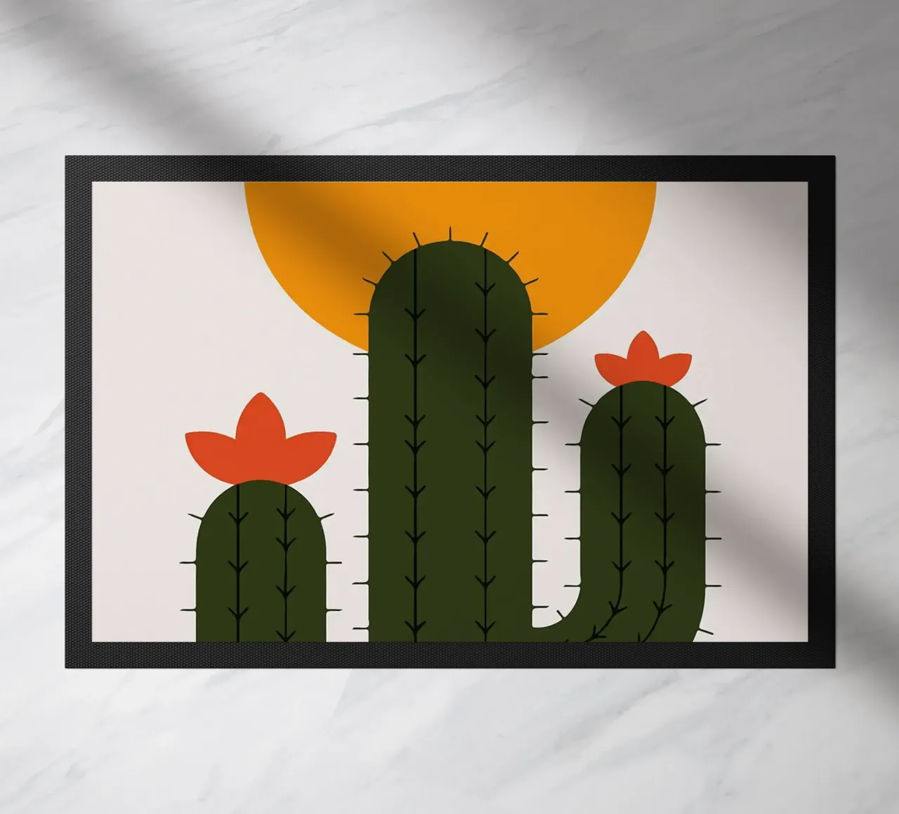 Cactus minimalista con sole zerbino da Damion Francis