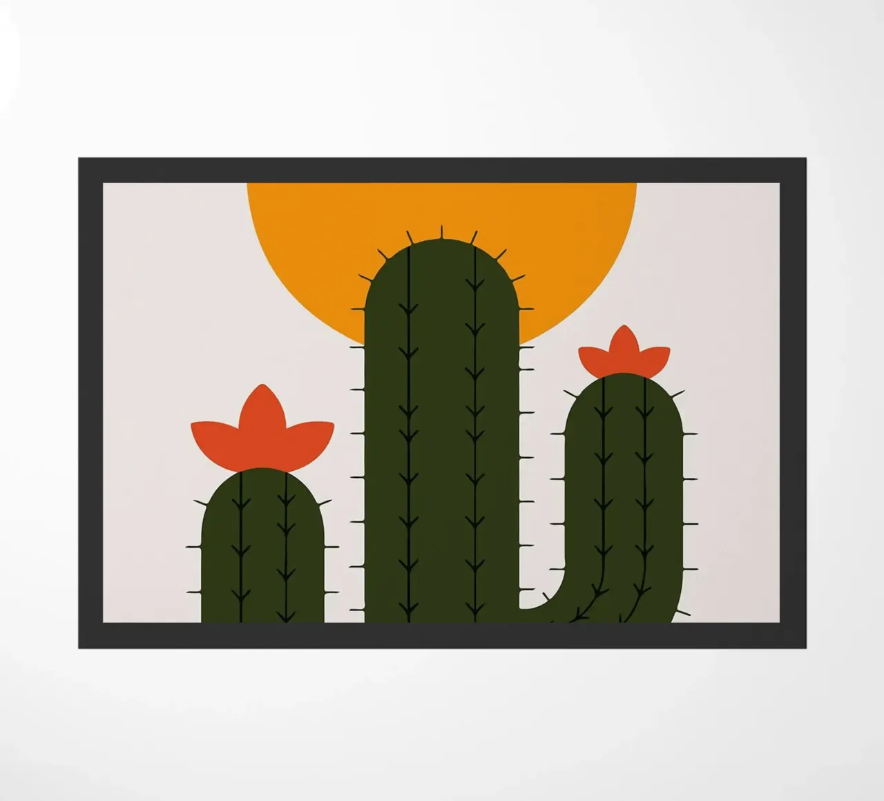 Cactus minimalista con sole zerbino da Damion Francis
