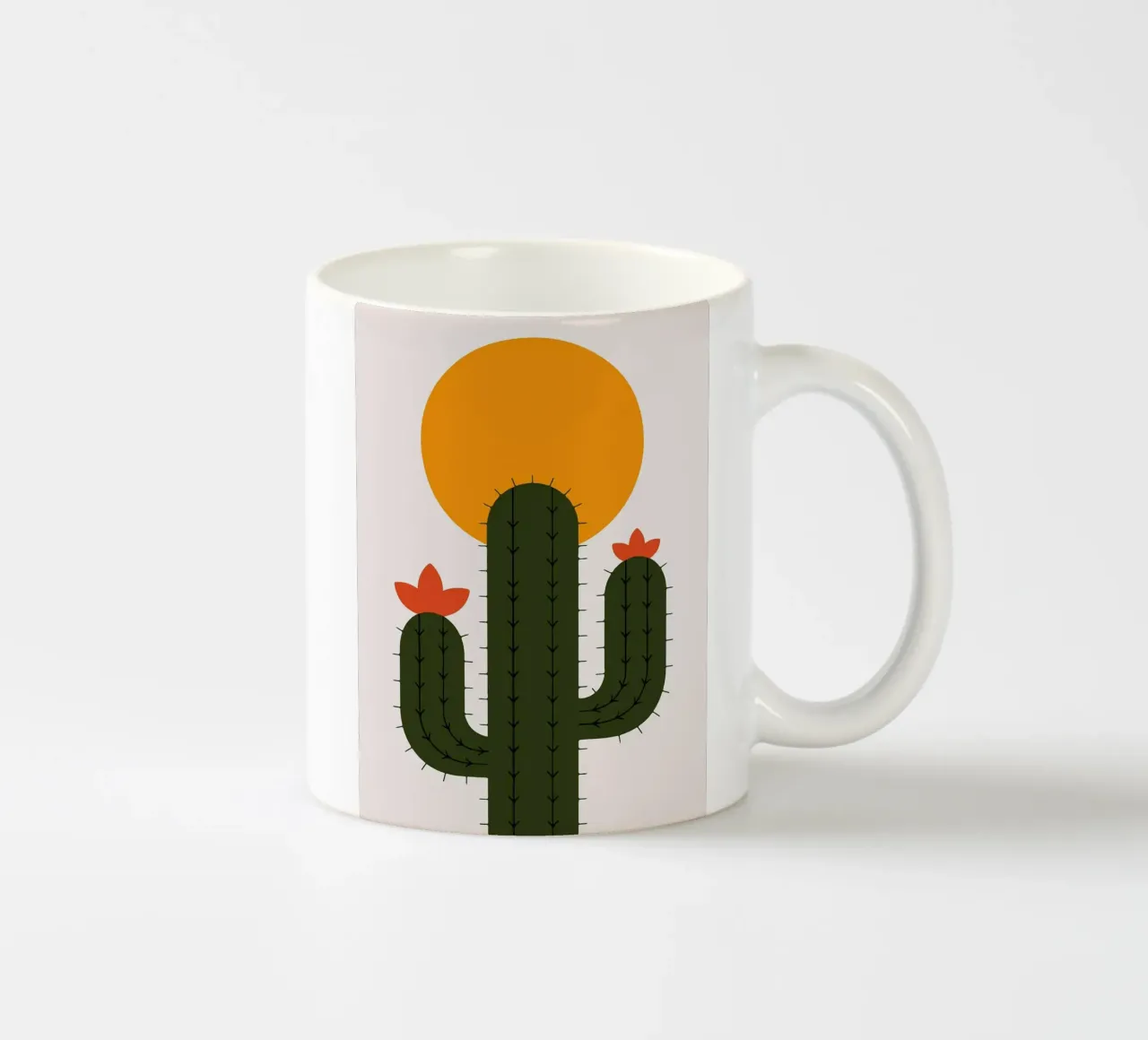 Cactus minimalista con sole tazza in ceramica da Damion Francis