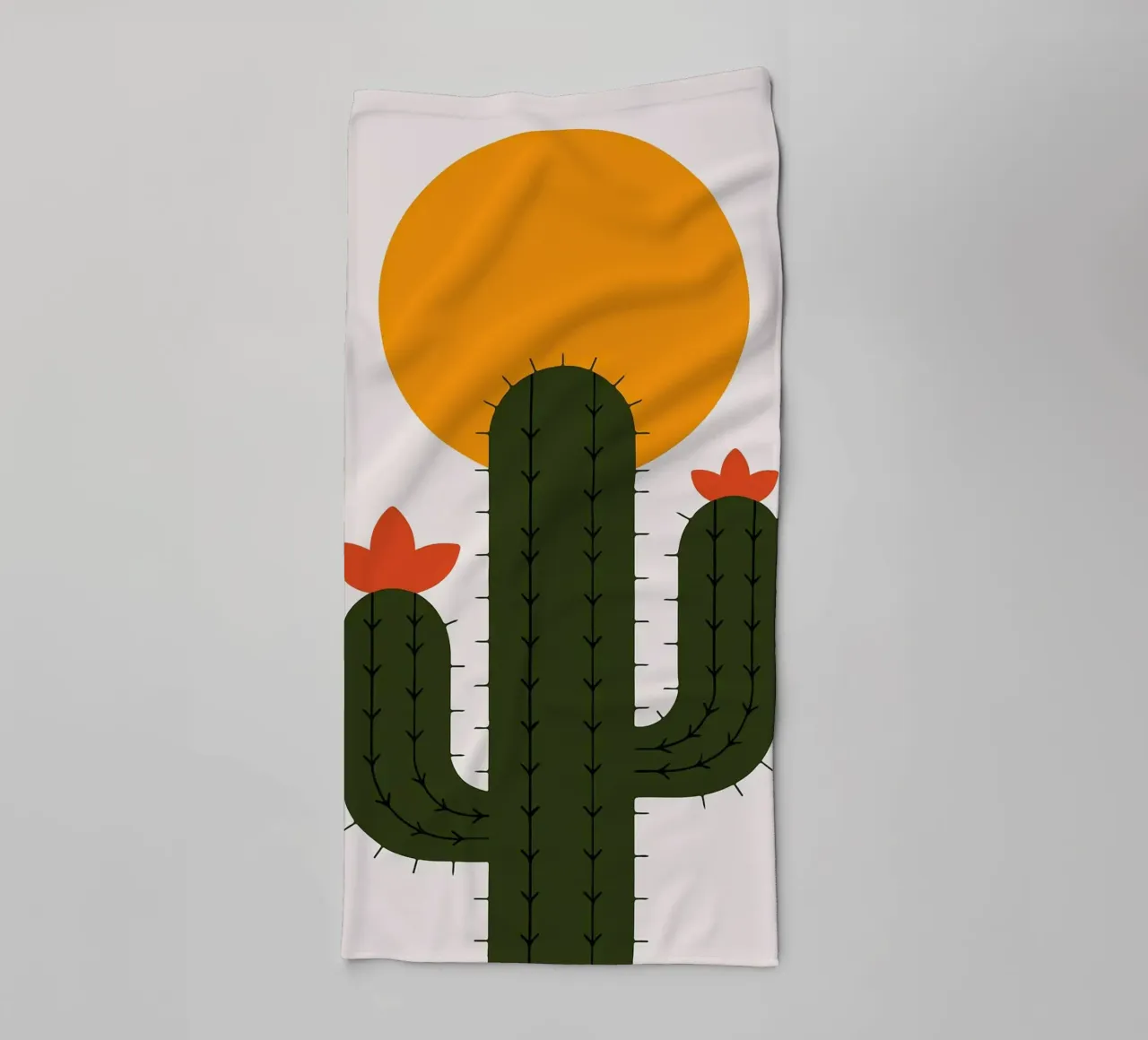 Cactus minimalista con sole asciugamano da bagno da Damion Francis