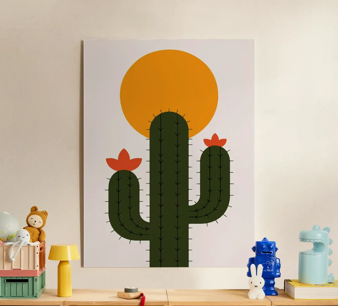 Cactus minimalista con sole plexiglass da Damion Francis