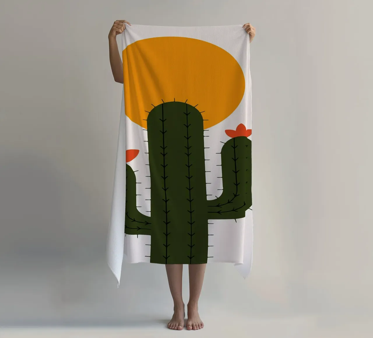 Cactus minimalista con sole telo mare da Damion Francis