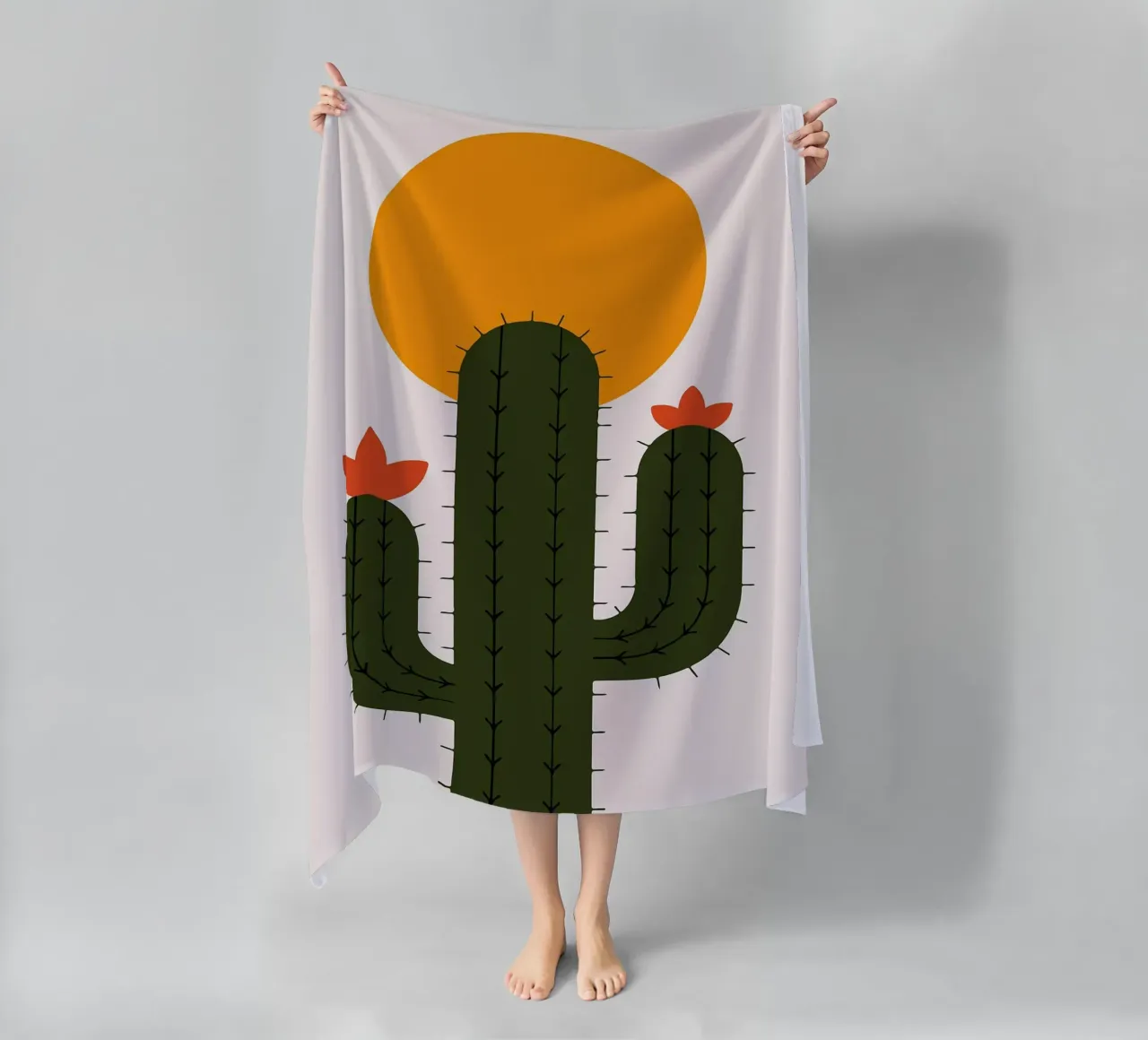 Cactus minimalista con sole telo mare da Damion Francis