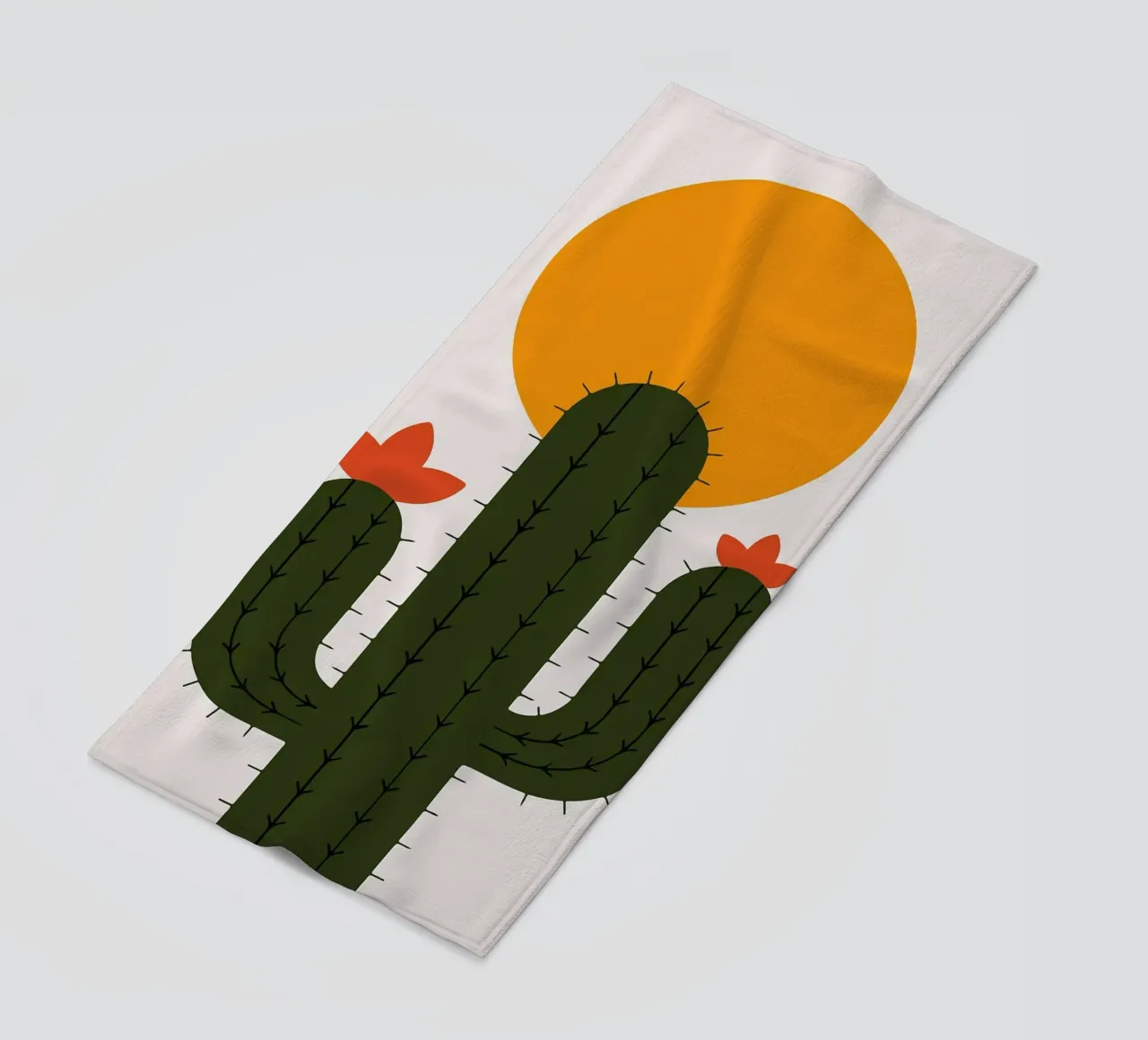 Cactus minimalista con sole telo mare da Damion Francis