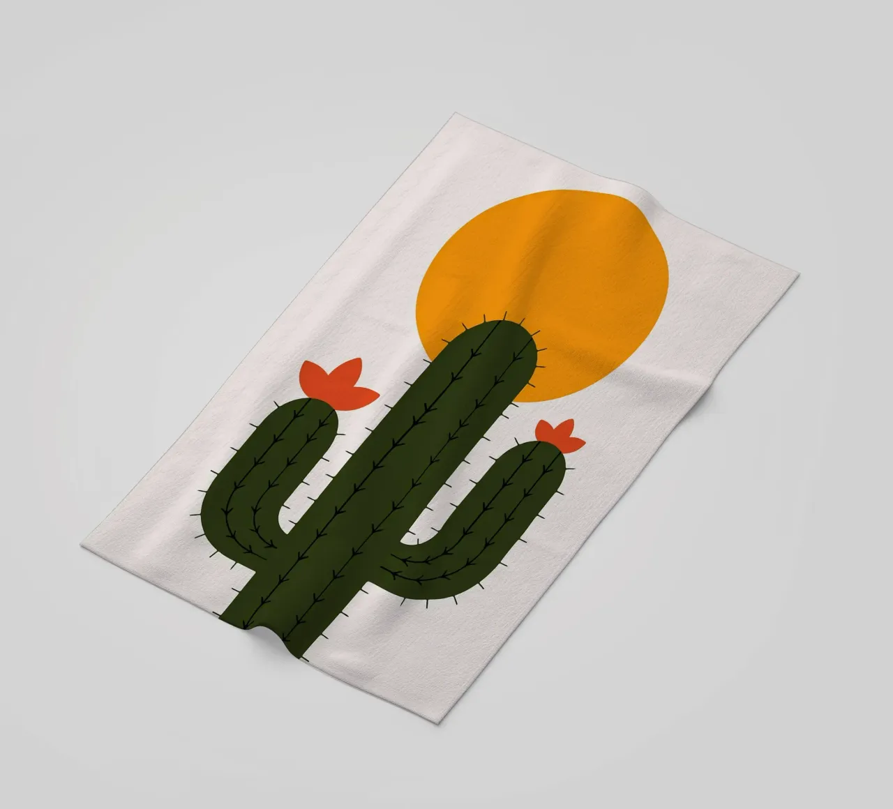Cactus minimalista con sole telo mare da Damion Francis