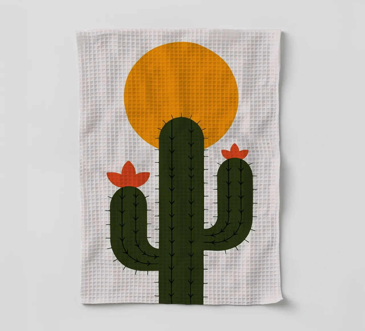 Cactus minimalista con sole canovaccio da cucina da Damion Francis