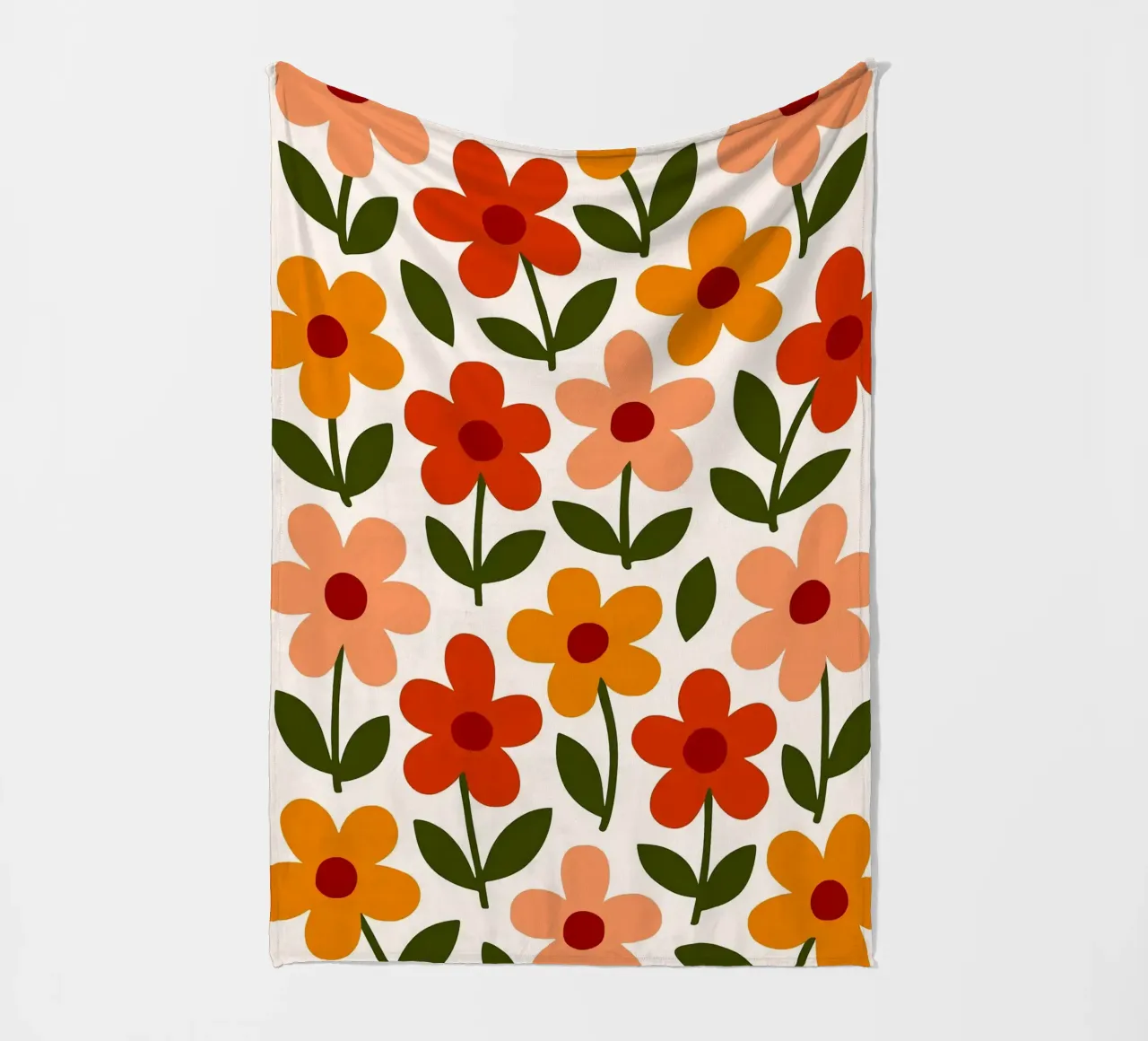 Retro Floral Pattern coperta in pile da Damion Francis