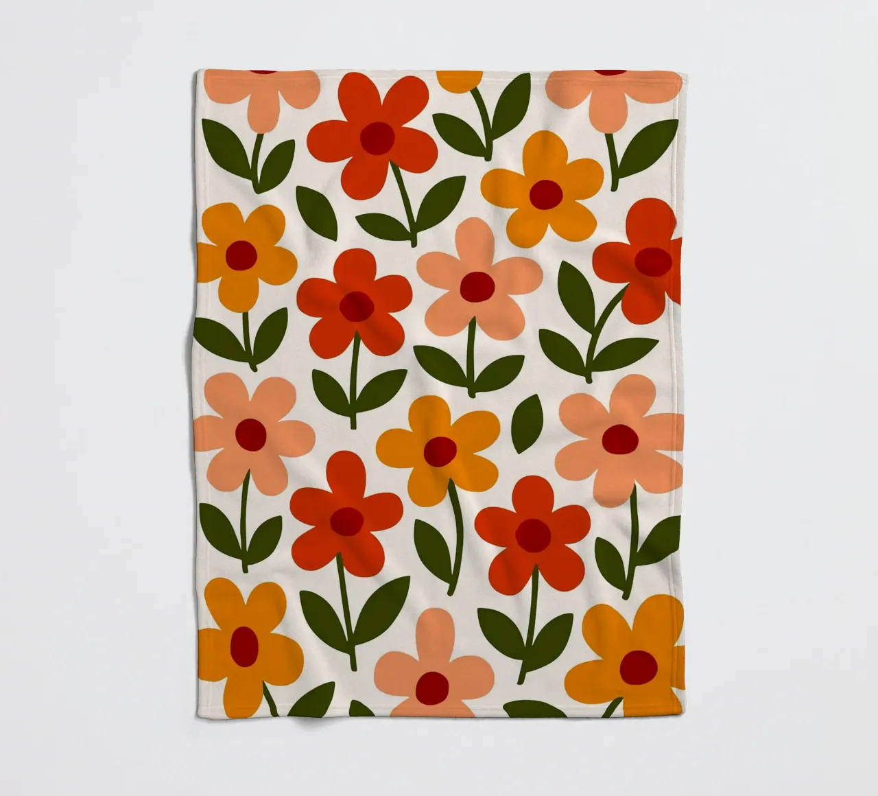 Retro Floral Pattern coperta in pile da Damion Francis