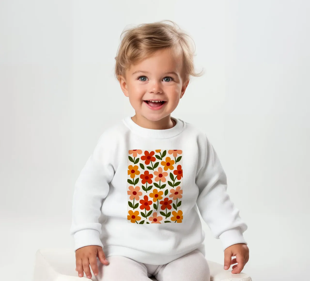 Retro Floral Pattern felpa neonato da Damion Francis