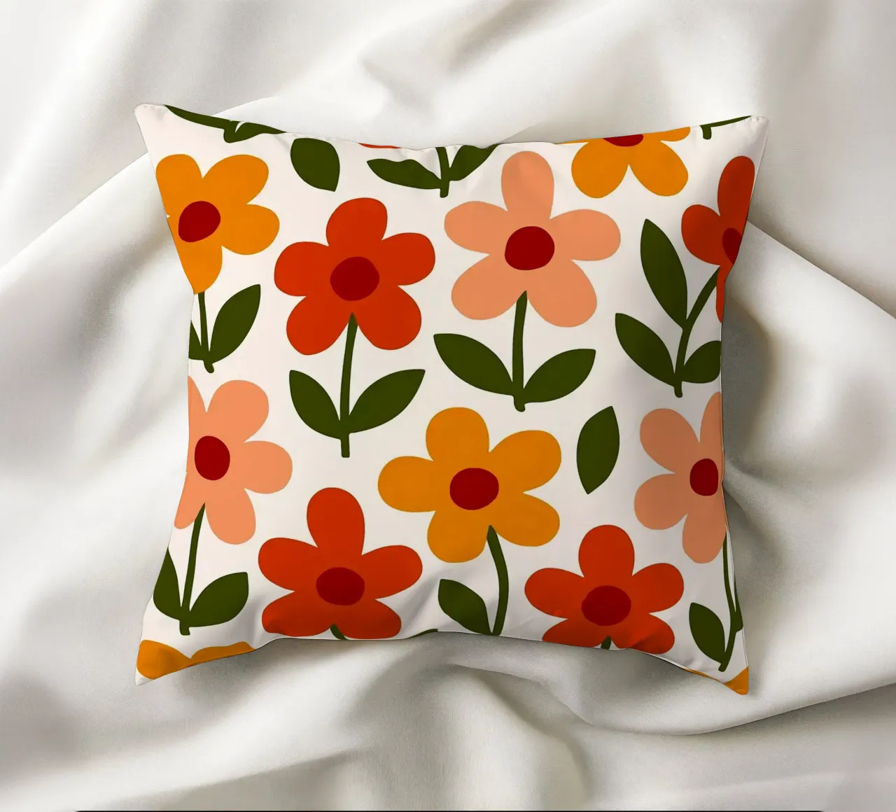 Retro Floral Pattern cuscino da Damion Francis